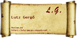 Lutz Gergő névjegykártya